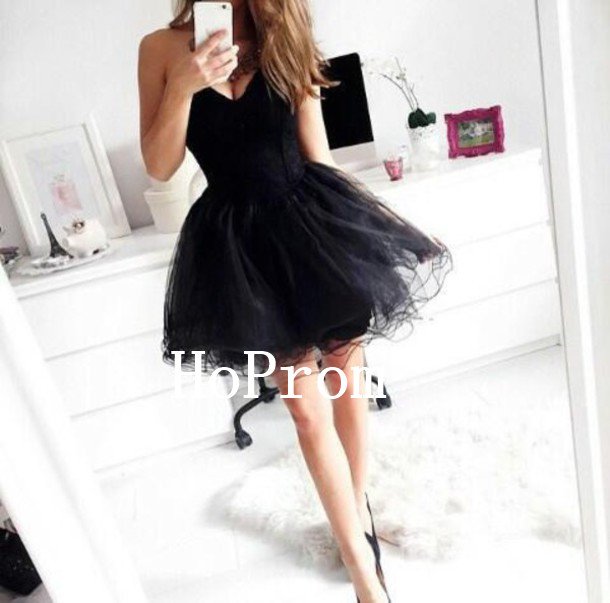 Black Tulle Homecoming Dress,Short Mini Homecoming Dresses,Prom Dress