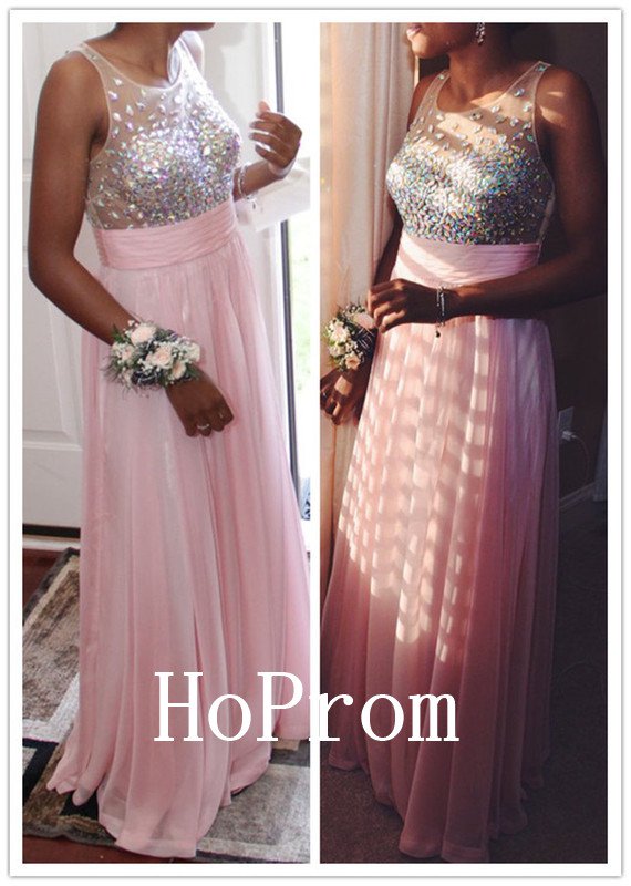 Sleeveless Beaded Prom Dress,A-Line Prom Dresses,Evening Dress