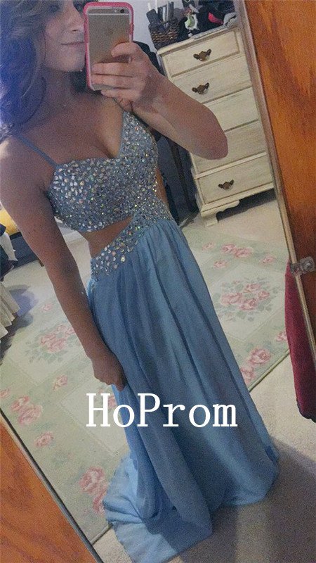 Spaghetti Straps Prom Dress,Beading Prom Dresses,Evening Dress