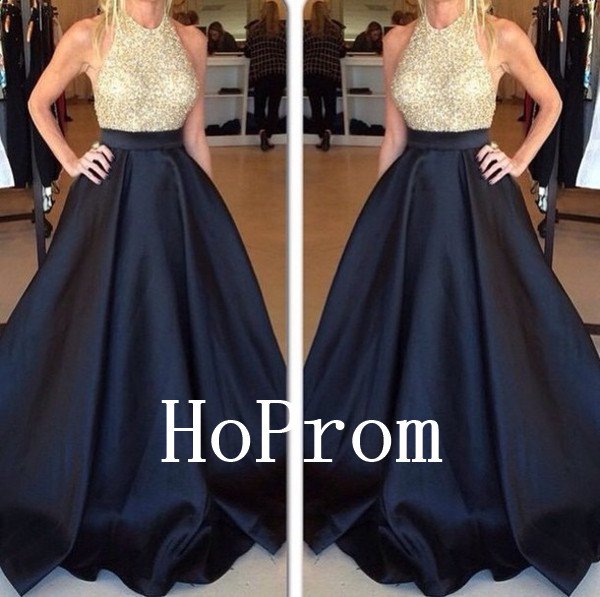 Halter Sparkly Prom Dress,A-Line Prom Dresses,Evening Dress