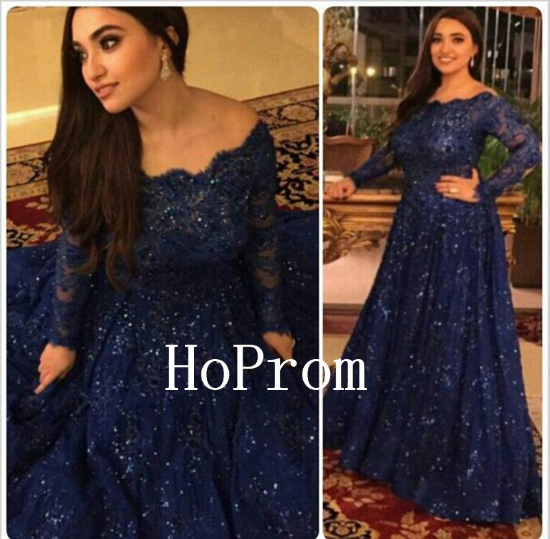Long Sleeve Prom Dress,Beading Prom Dresses 2017