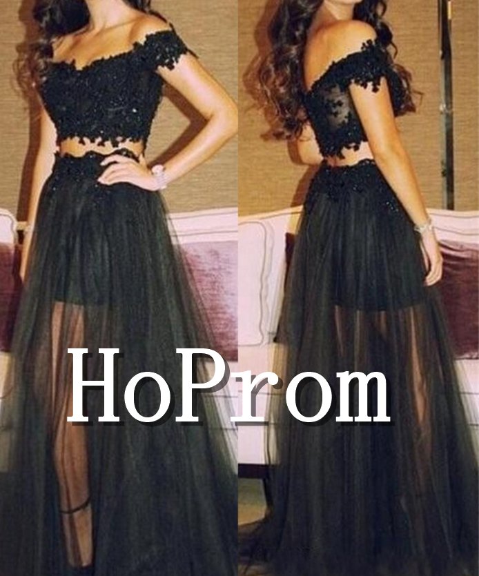 Off Shoulder Prom Dress,Two Piece Prom Dresses 2017