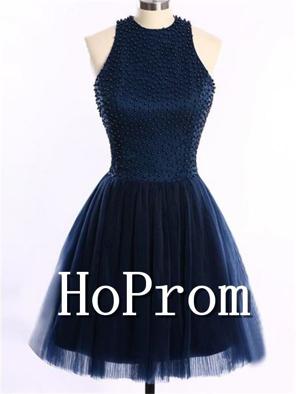 High Neck Prom Dress,Short Prom Dresses 2017