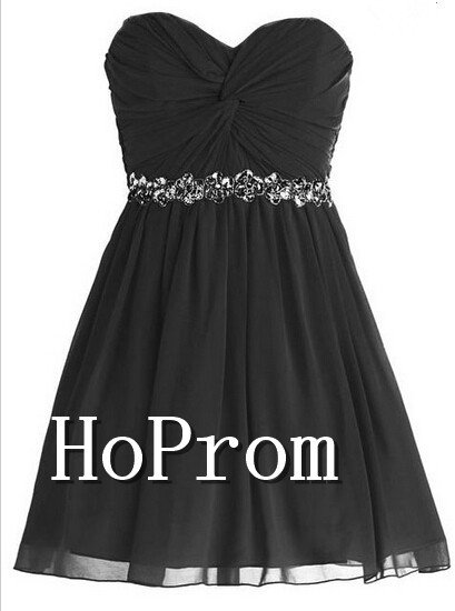 A-line Sweetheart Homecoming Dresses,Ruched Chiffon Prom Dresses