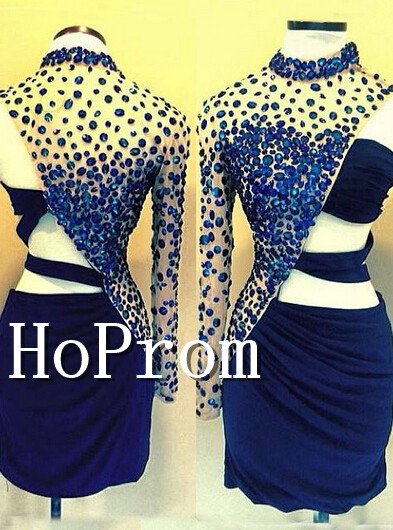 One Shoulder Homecoming Dresses,High Neck Prom Dresses