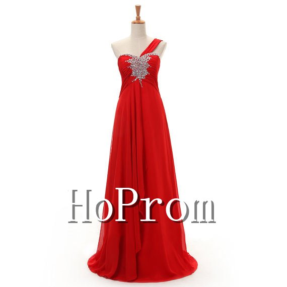 One Shoulder Prom Dresses,Beading Prom Dress