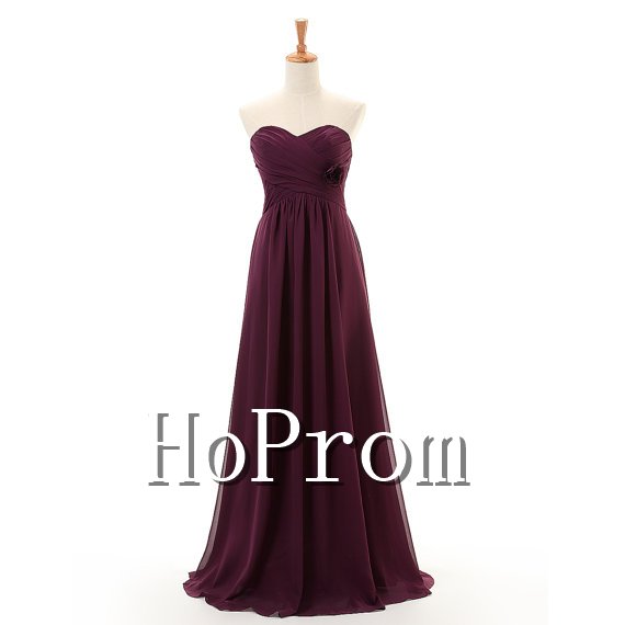 A-Line Chiffon Prom Dresses,Strapless Prom Dress