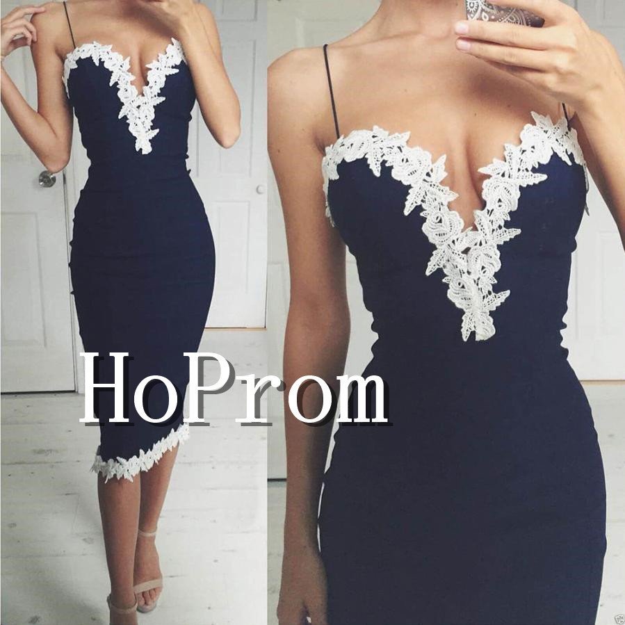 Sweetheart Sheath Prom Dress,Knee Length Deep V Neck Prom Dresses