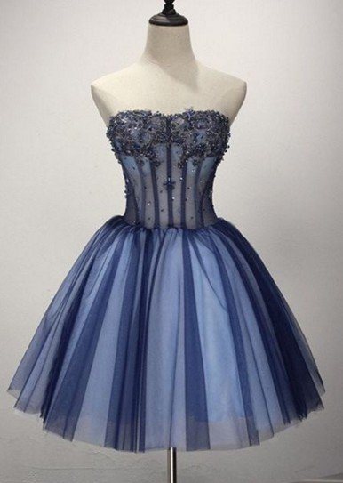 Sky Blue Long Two-Piece Sleeves Short Homecoming Dress