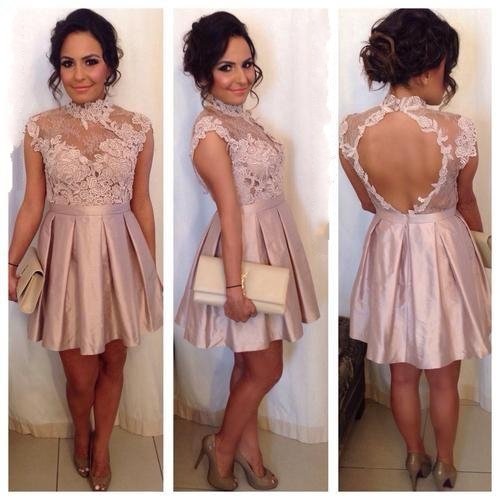 Black Long Sleeve Homecoming Dress, Blush Pink Open Back Homecoming Dress, Applique Homecoming Dress
