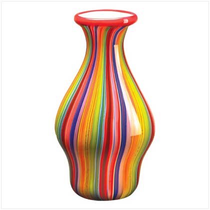 Multi-Color Striped Vase