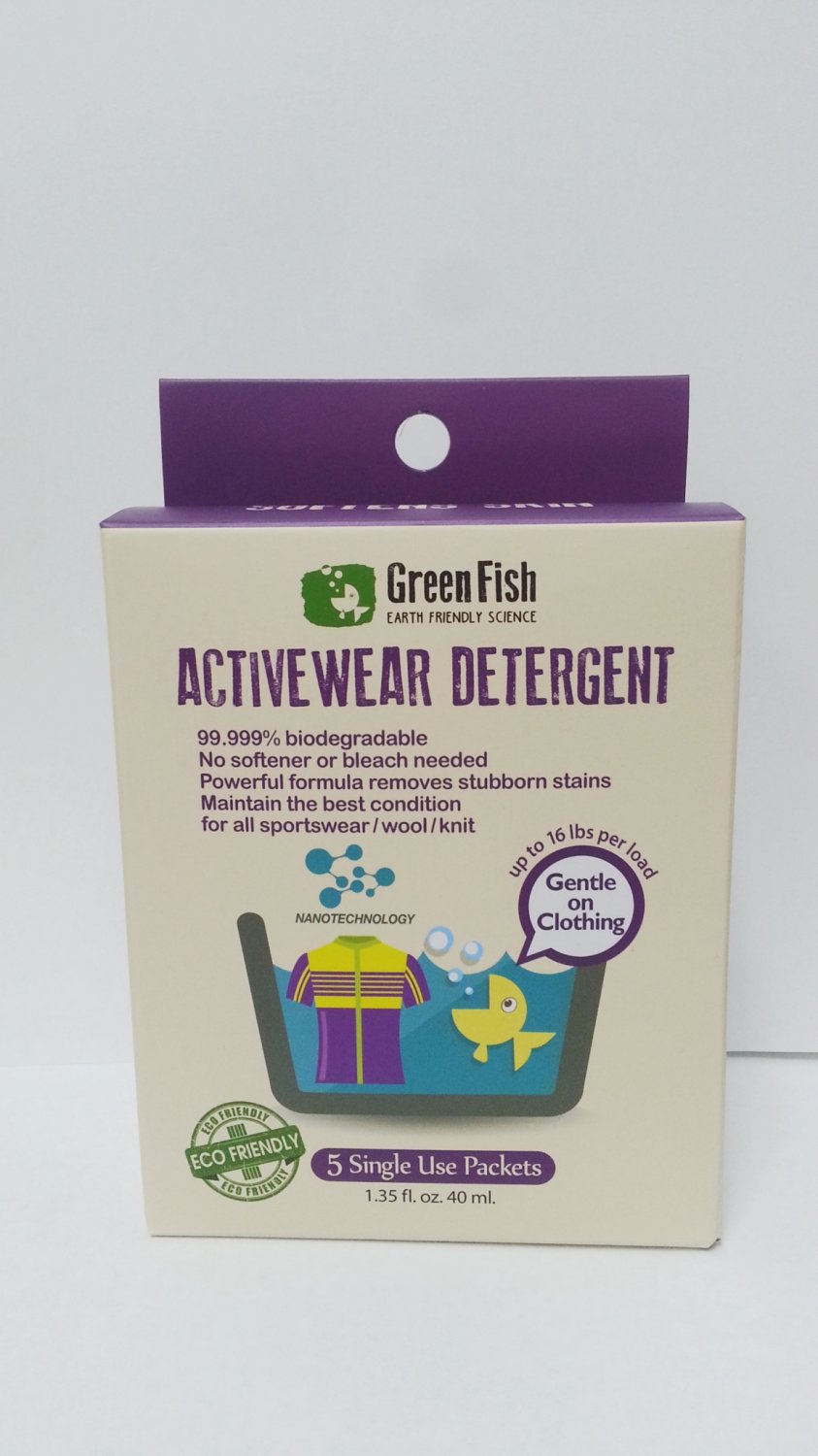 Greenfish Activewear All in One Laundry Detergent. 20 Single use packets