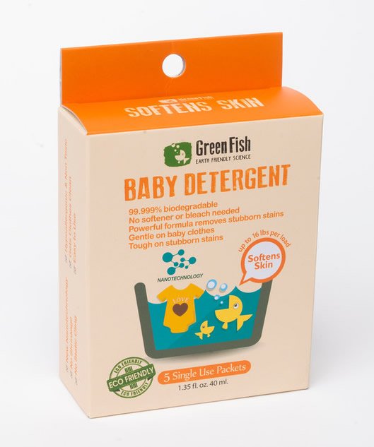 Greenfish BABY All in One Laundry Detergent. 5 Single use packets.