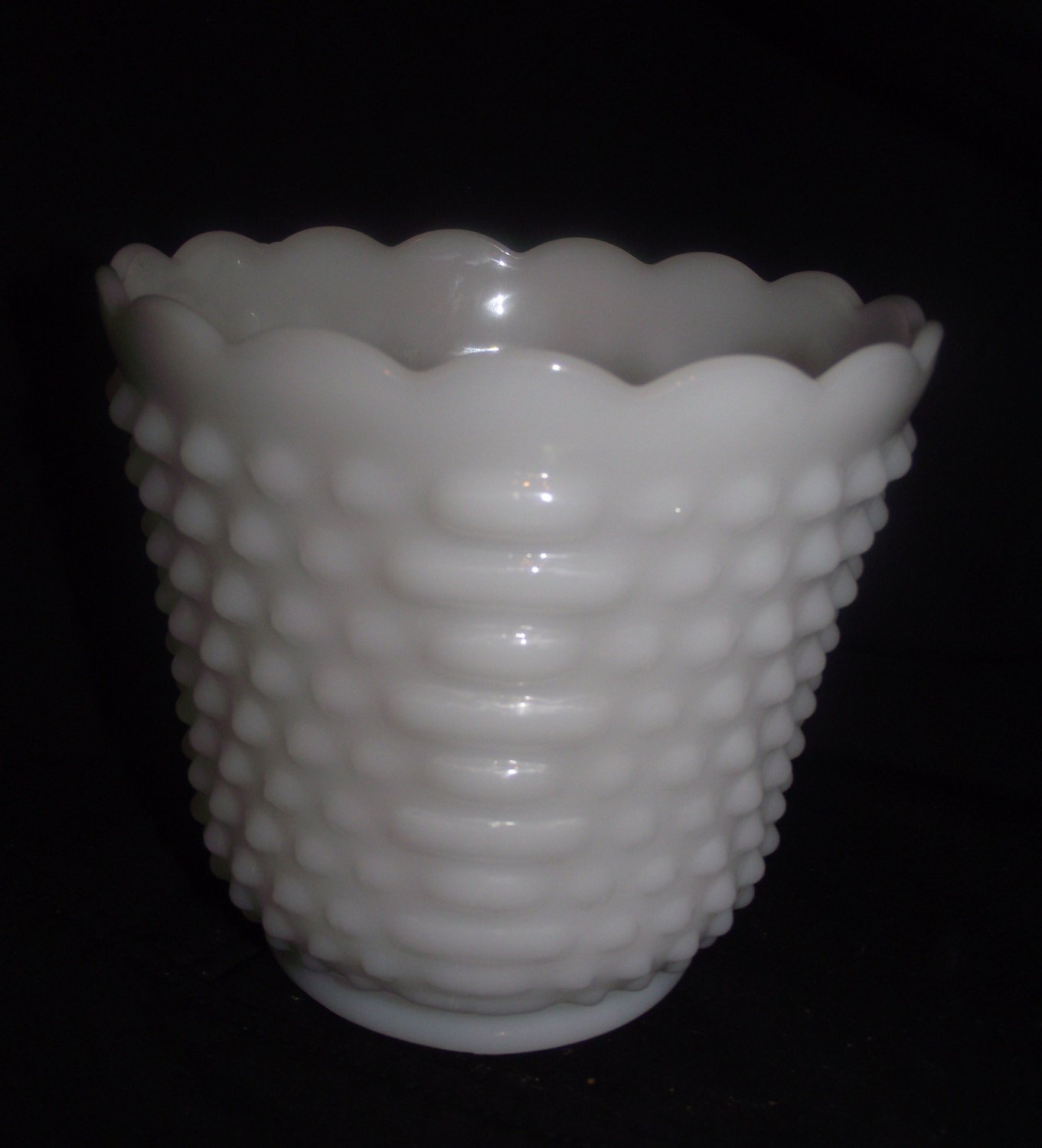 Fire-King Oven Ware Hobnail White Milk Glass Anchor Hocking Bowl Planter #6