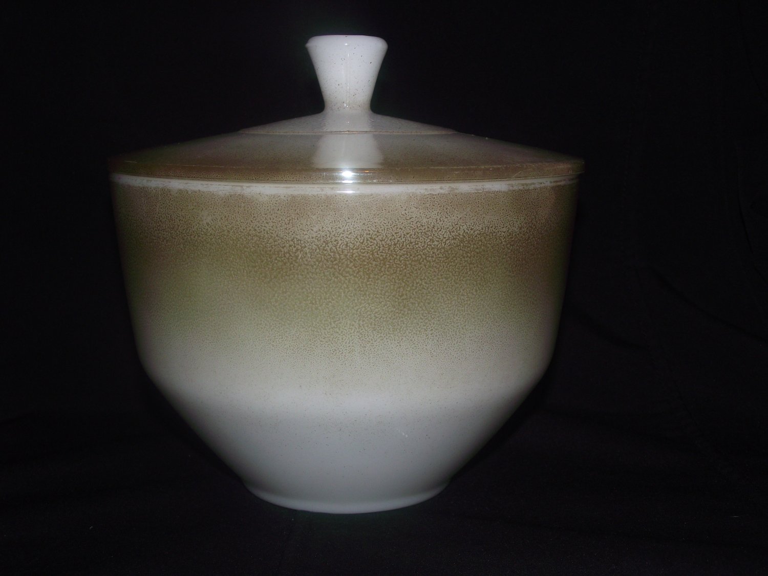 Federal Glass Mesa Moss Brown Opal Heat Proof Drip Grease Jar
