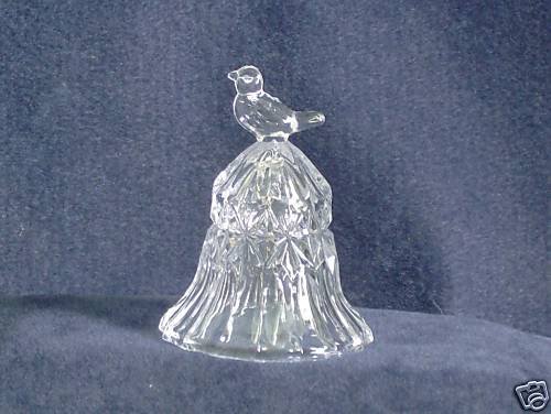 Vintage Hofbauer Full Lead Crystal Bell with Bird Finial