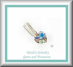 Children's Jewelry Rainbow Swarovski Crystal Heart Sterling Silver 16" Necklace Free US Shipping