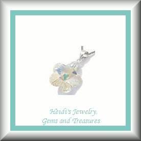 Children's Jewelry Rainbow Swarovski Crystal Flower Sterling Silver Necklace/ Free Shipping