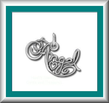 Children's Jewelry Angel w/ Heart Sterling Necklace/ Free Shipping