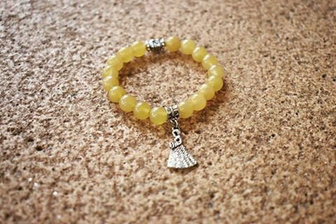 Yellow Agate Charm Bracelet