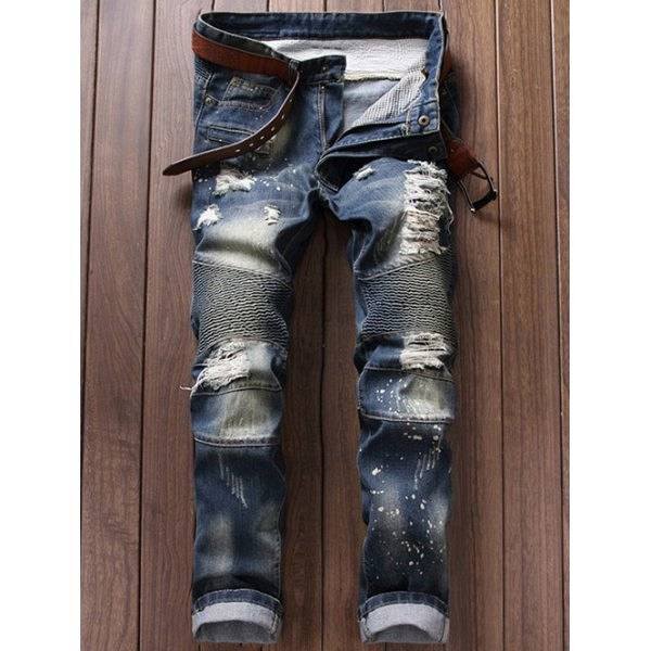 Ruched Design Destroy Washed