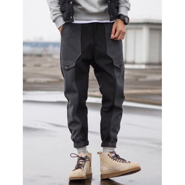0 Zip Fly Wool Blend Panel Jogger Pants
