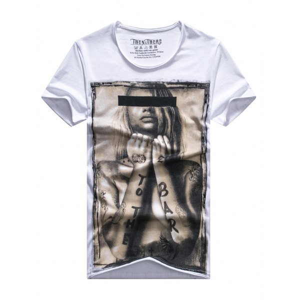 Fashion Human Printed Short Sleeves T-Shirt For Men