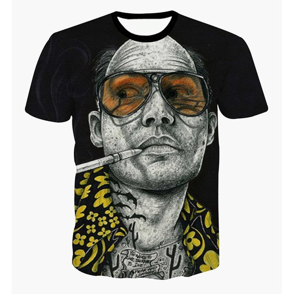 Fashion Round Collar Pullover Bald Man Printed T-Shirt For Men