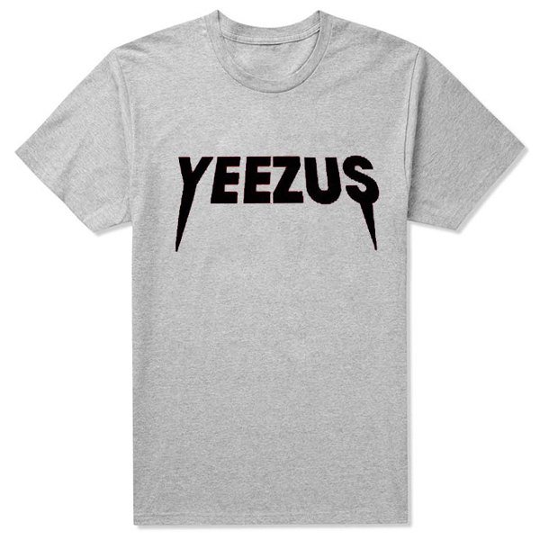Loose Fit Round Neck Vogue Simple Letter Print Short Sleeve Cotton Blend Men's Yeezus T-Shirt
