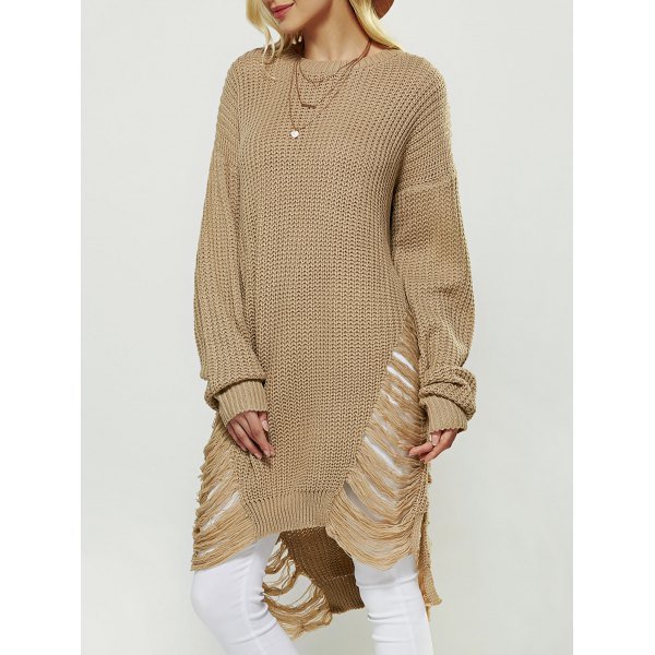Openwork Asymmetrical Sweater