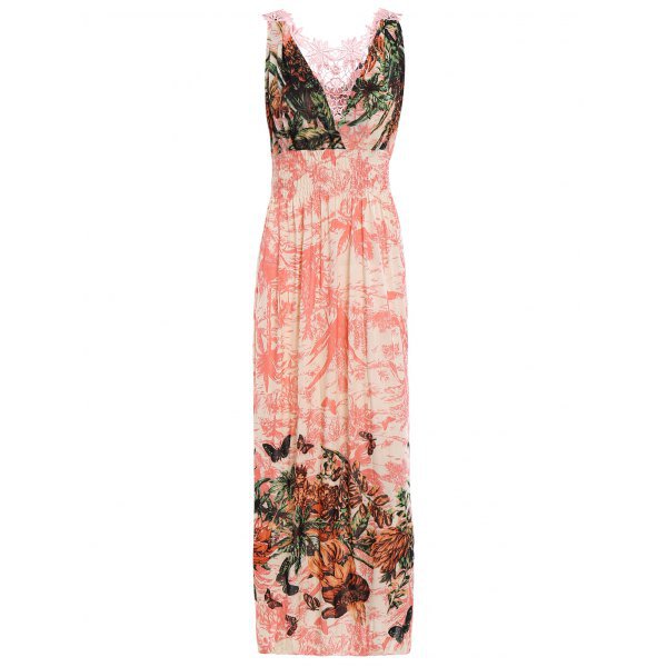 Sleeveless Plunging Neck Lace Crochet Dress