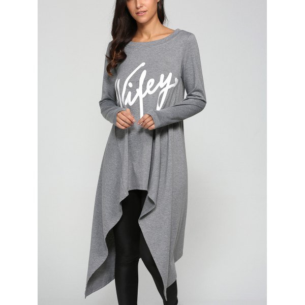 Graphic Print Asymmetrical Dress