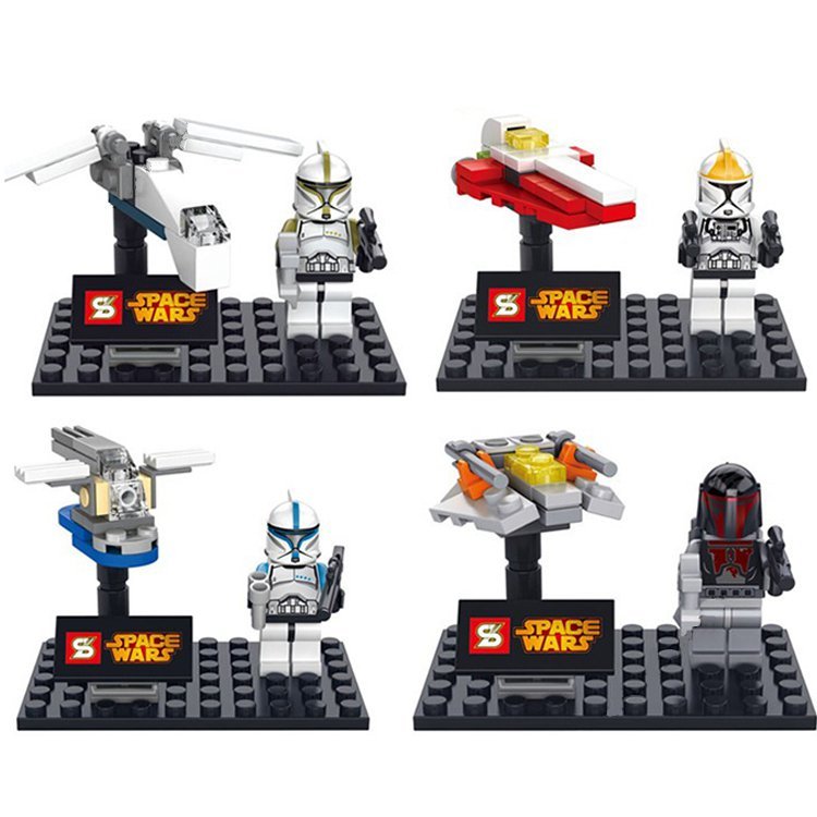 Star Wars Jedi Warrior Clone Trooper Minifigure Spaceship Lego Compatible Boy