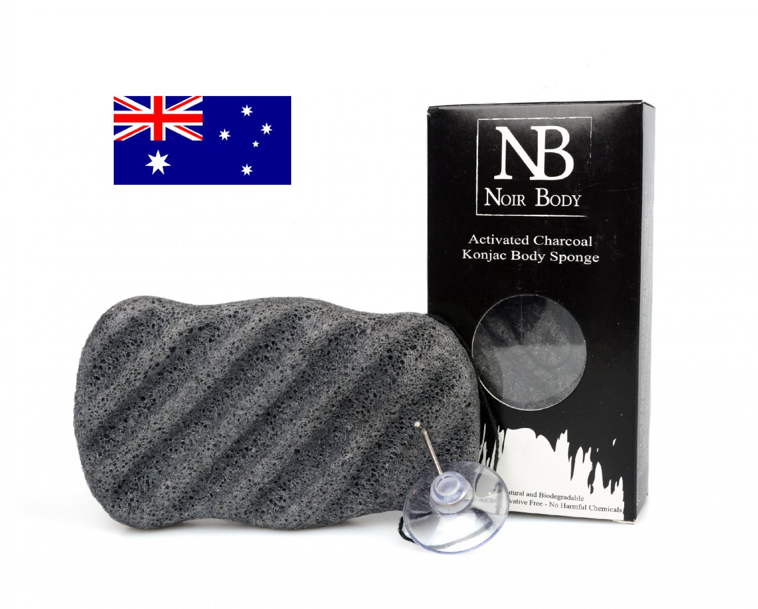 Activated Charcoal Konjac Sponge - Body Size