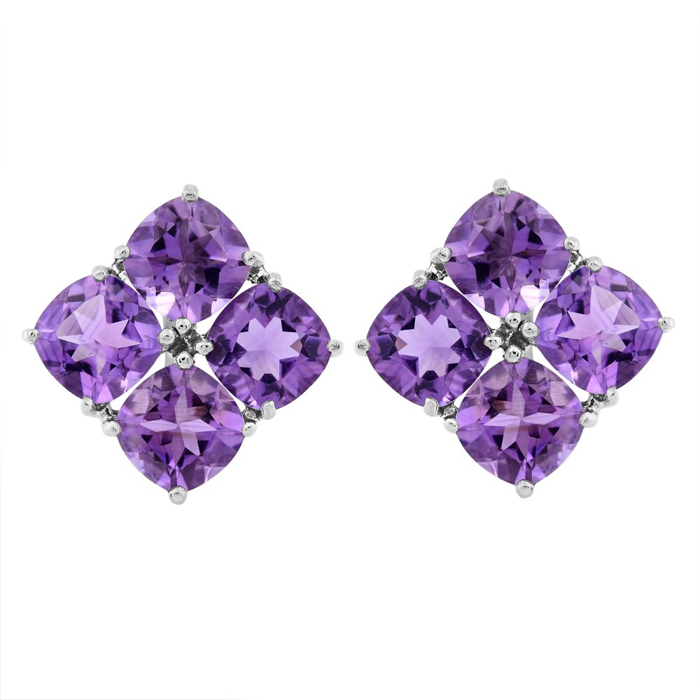 Violet genuine amethyst earrings, amethyst earrings, Silver Earrings 9.4 g.