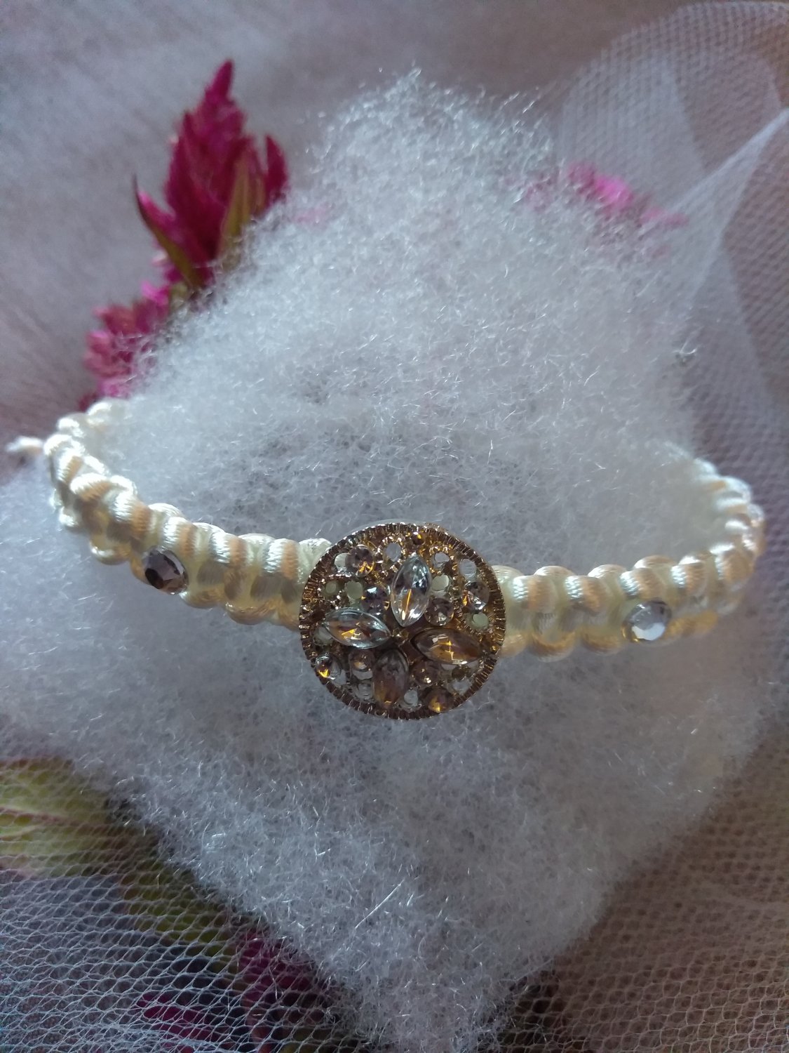 White Bracelet with shiny bottom