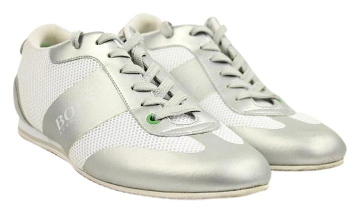 Hugo Boss Low Top Sneakers Hbjy1 White Silver Athletic Shoes