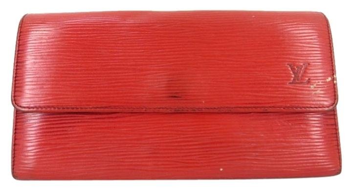Louis Vuitton Red Epi Sarah Wallet ELVLM38 B#173674