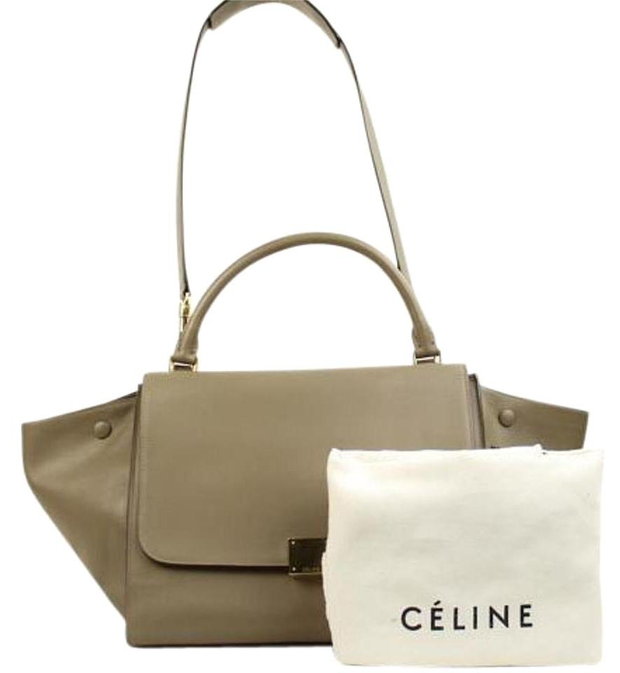 Céline Trapeze Celtl03 Taupe Satchel