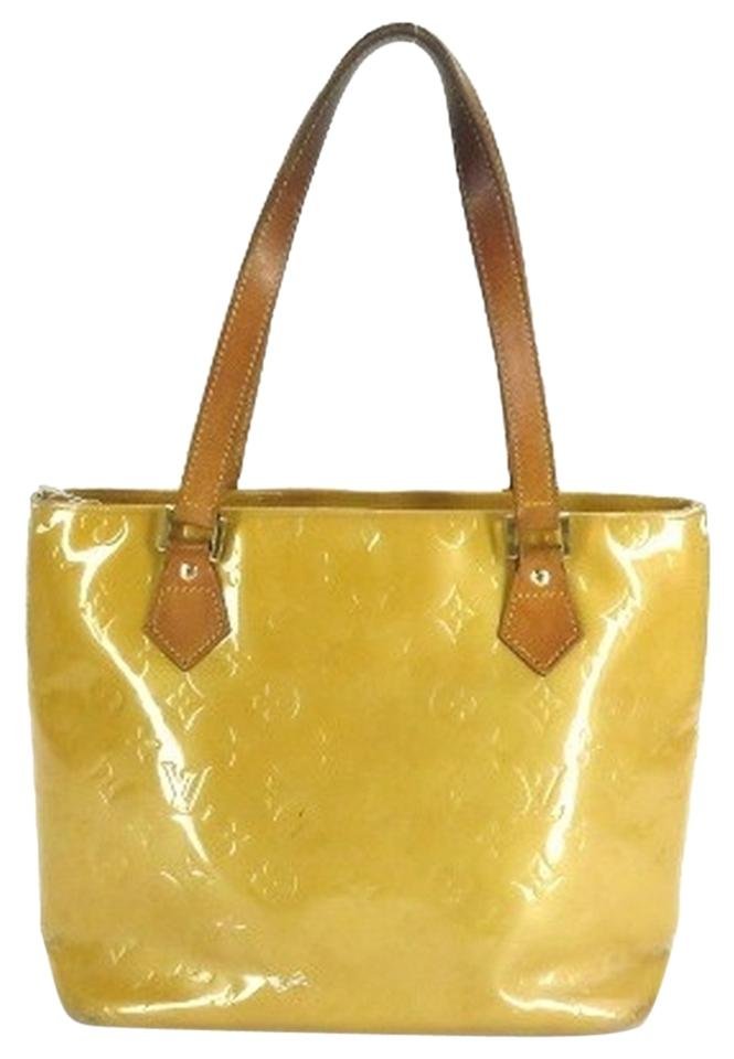 Louis Vuitton Vernis Houston Lvav67 Yellow Tote Bag