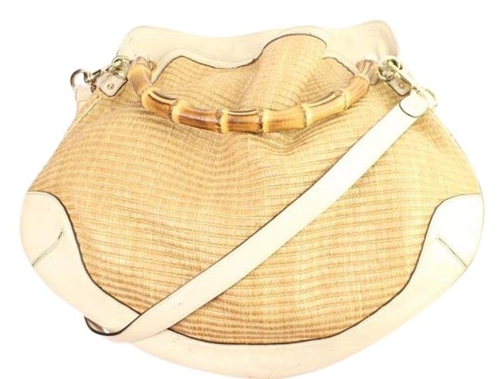 Gucci Bamboo Woven Crossbody 88gga104 Hobo Bag