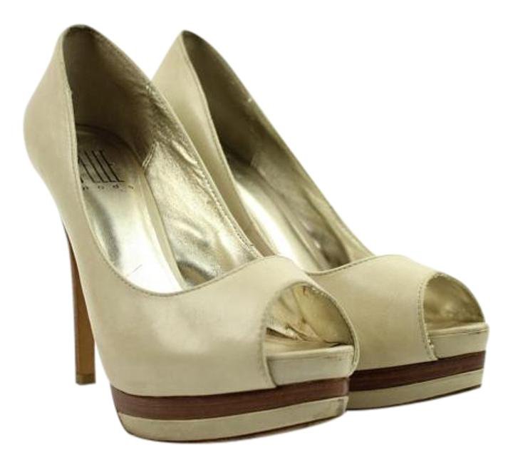 Pelle Moda Peep Toe Platforms Pmsty01 Cream Creme Beige Nude Pumps