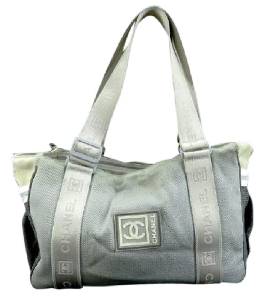 Chanel Cc Duffle 211338 Gray Tote Bag