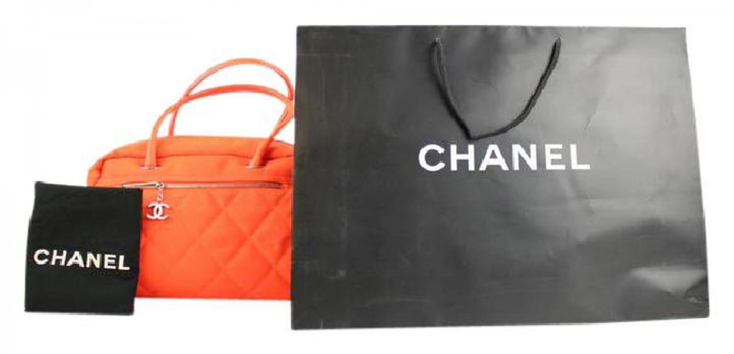Chanel Fluorescent Biarritz Duffle 213811 Orange Satchel