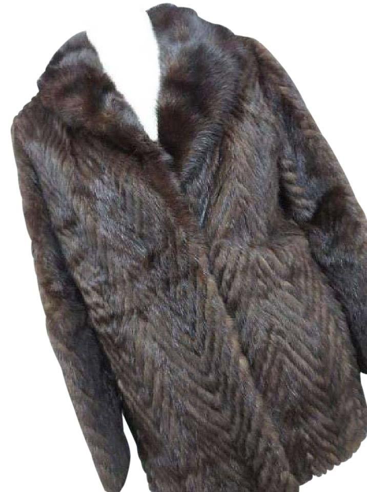 Quilted Chevron Mink 212072 Coat