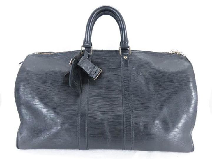 Louis Vuitton Black Epi Keepall 45 214257 Noir Travel Bag