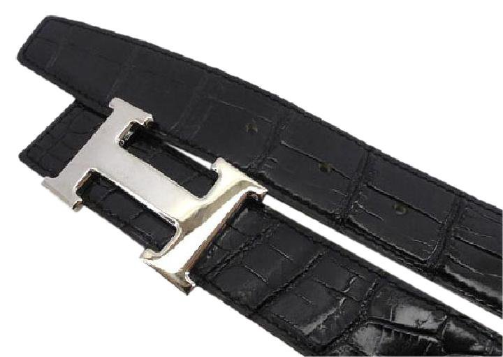 Hermès ( EXCELLENT - ) Crocodile H Logo Belt Kit 213172