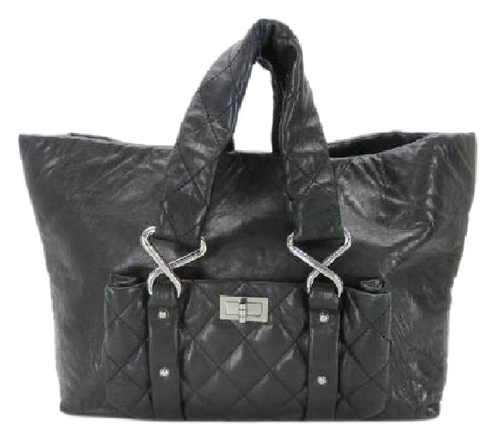 Chanel Jumbo Quilted Chain Reissue 213364 Black Tote Bag