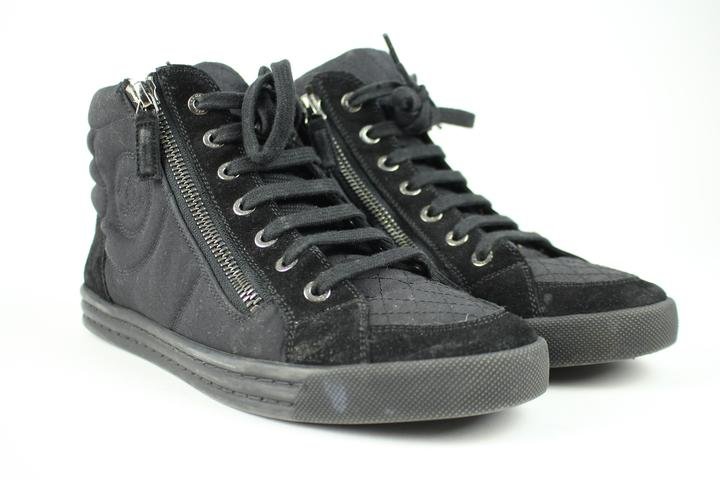 Chanel Quilted Cc High Top Sneakers 32cca3917 Black Athletic Shoes