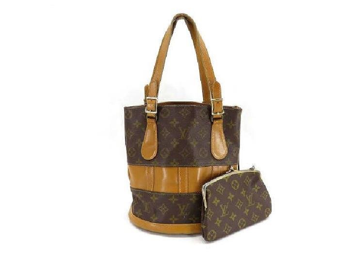 Louis Vuitton ( Rare ) Bucket + Kisslock Pouch 213581 Monogram Tote Bag